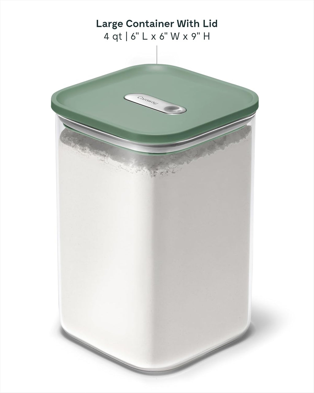 Caraway 4qt Glass Airtight Food Storage Container with Lid – Non-Toxic, BPA-Free Kitchen Storage
