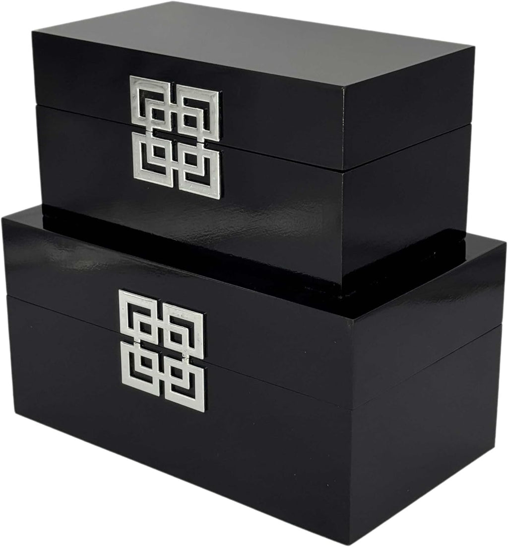 Galt International Storage Box Set Decorative Storage Box w/Hinged Lid Classic Design Wood Decor