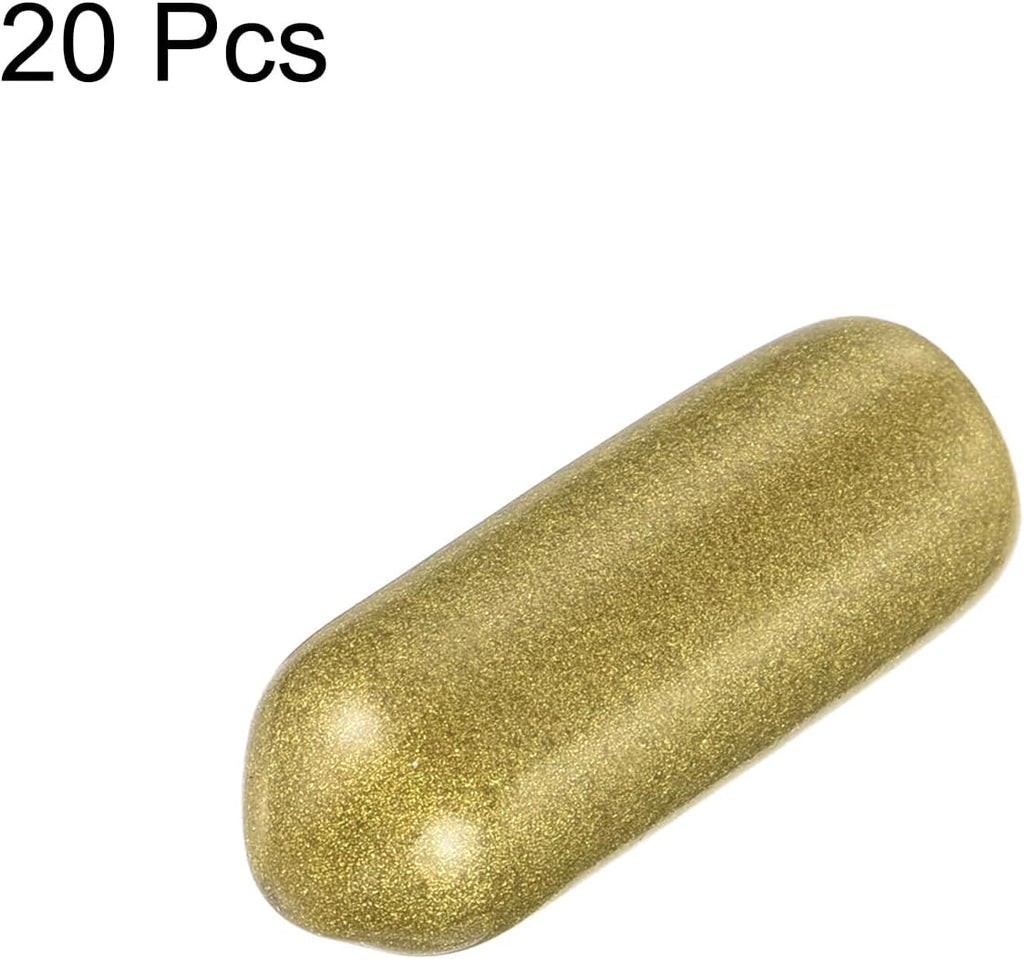 uxcell 20pcs Rubber End Caps 1/4"(6mm) ID Vinyl Round Tube Bolt Cap Cover Thread Protectors Gold