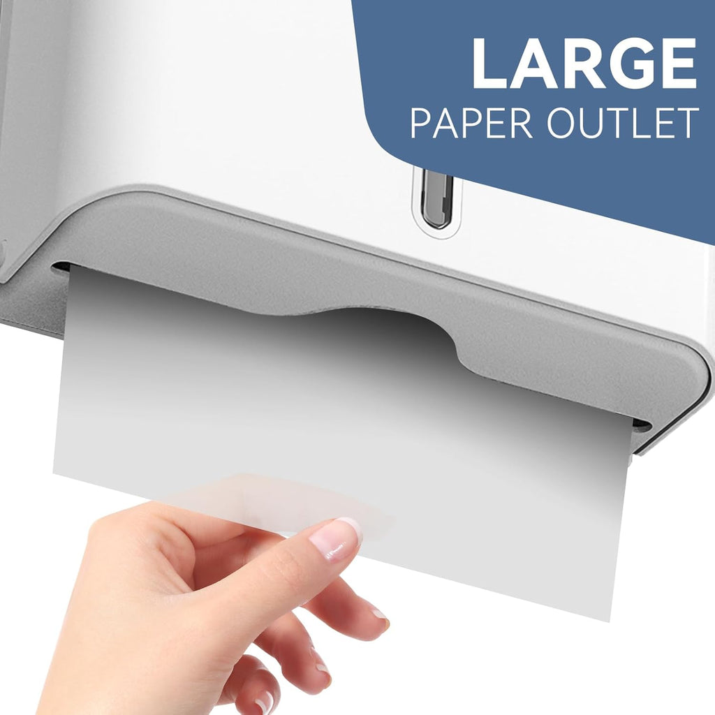 Paper Towel Dispenser Wall Mount, Adhesive No Drilling Multifold Trifold C Fold Commercial Hand