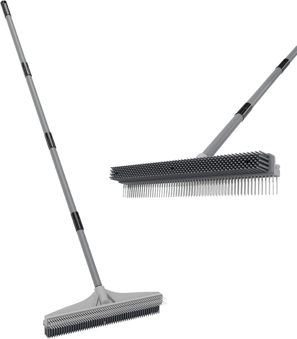 Walensee Carpet Rake for Pet Hair Removal, 61" Carpet Hair Cleaning Tool with Adjustable Long
