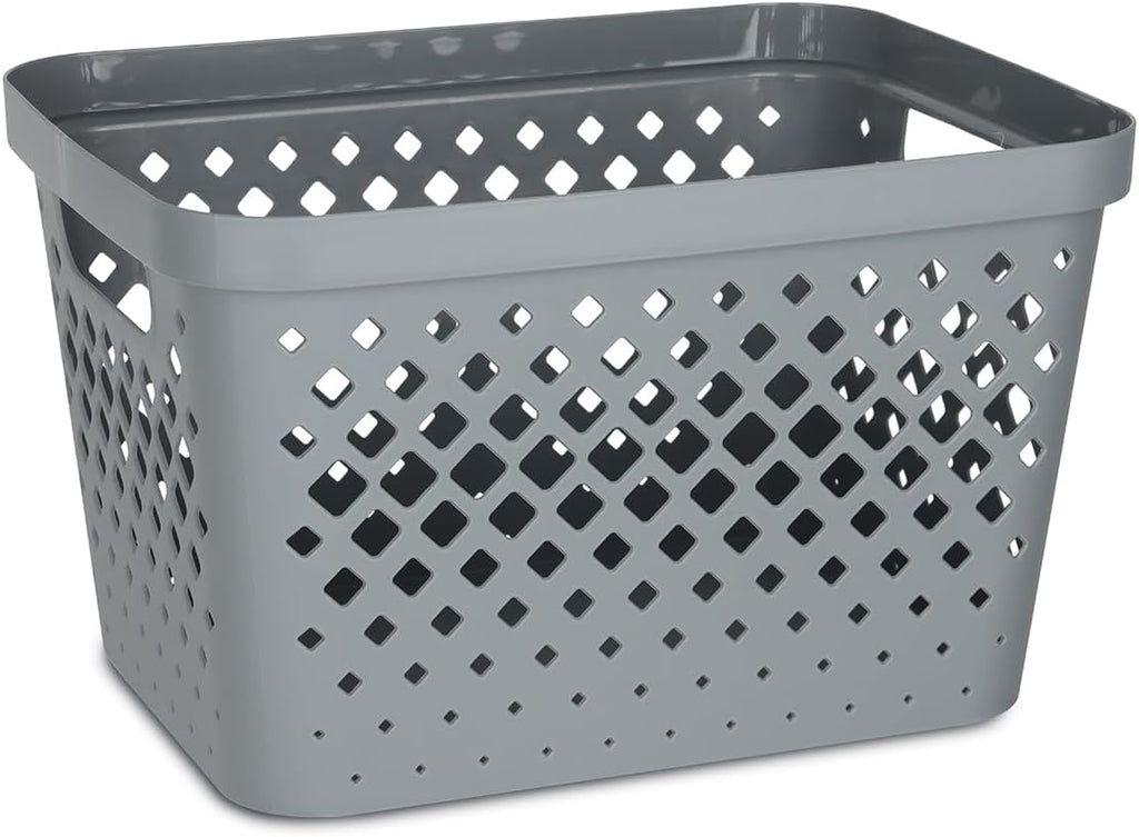 Glad Plastic Storage Basket Set, Value Pack of 6 | Open Storage Bins for Shelves, Bathroom, Pantry