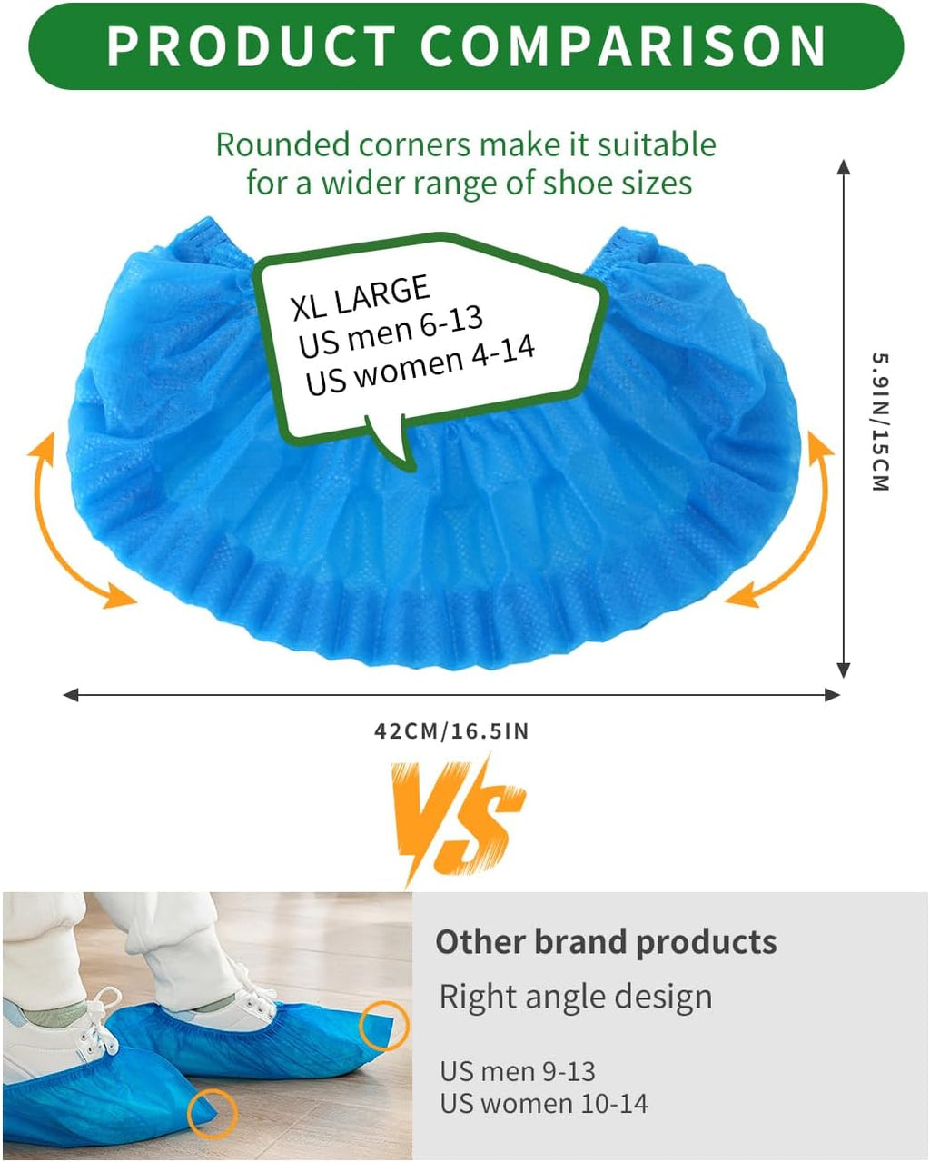 100Pcs(50 Pairs) Non-Woven Shoe Covers Disposable Non Slip for Indoors, Breathable | Durable | Boot