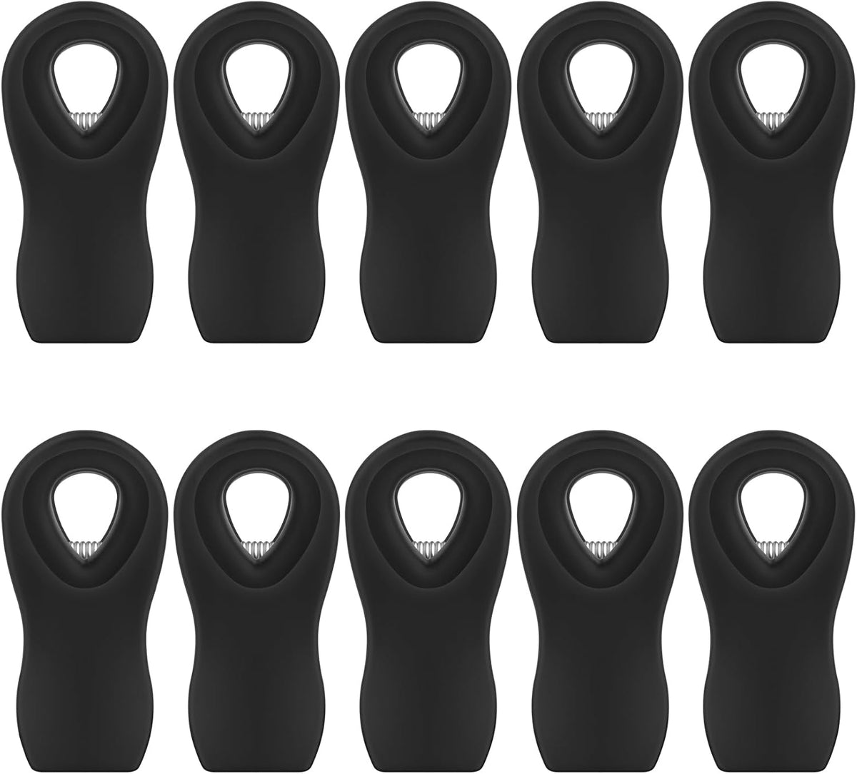 Magnetic Chip Clips, 10 Pack Plastic Bag Clips with Magnet, Black Snack Clips for Food Storage and