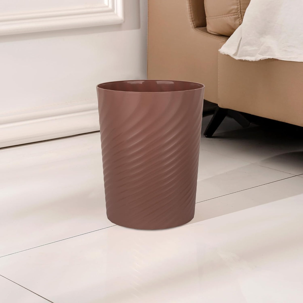 UUJOLY Plastic Trash Can Wastebasket, Garbage Container Basket for Bathrooms, Kitchens, Offices