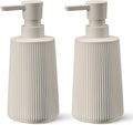 Beige 2 Pack Hand Soap Dispensers with No Rust Pump for Bathroom and Kitchen Countertops Refillable