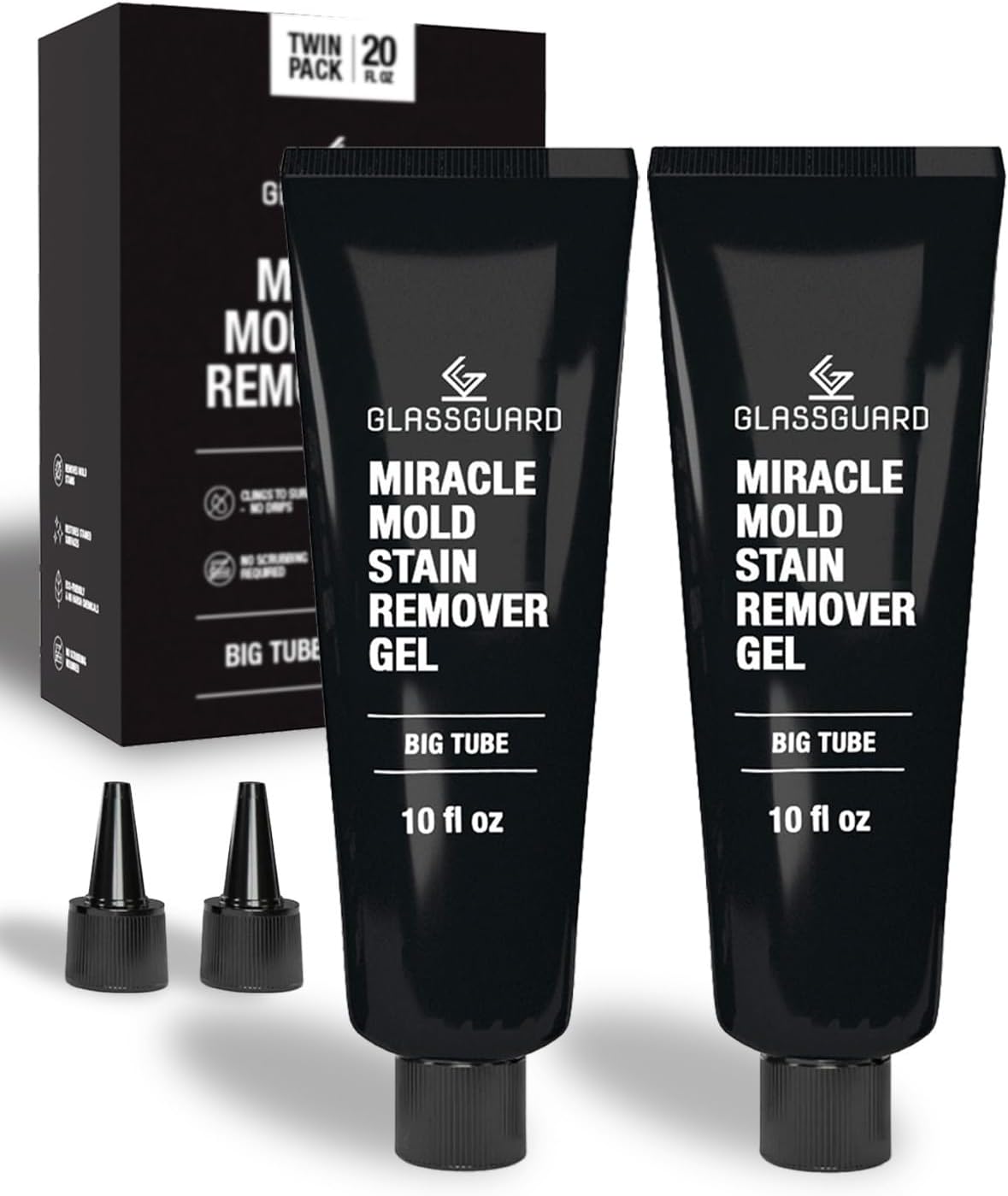 GlassGuard Miracle Stain Removal Gel Pack of 2 — Thick Gel Cleaner for Grout, Bathroom, Kitchen and