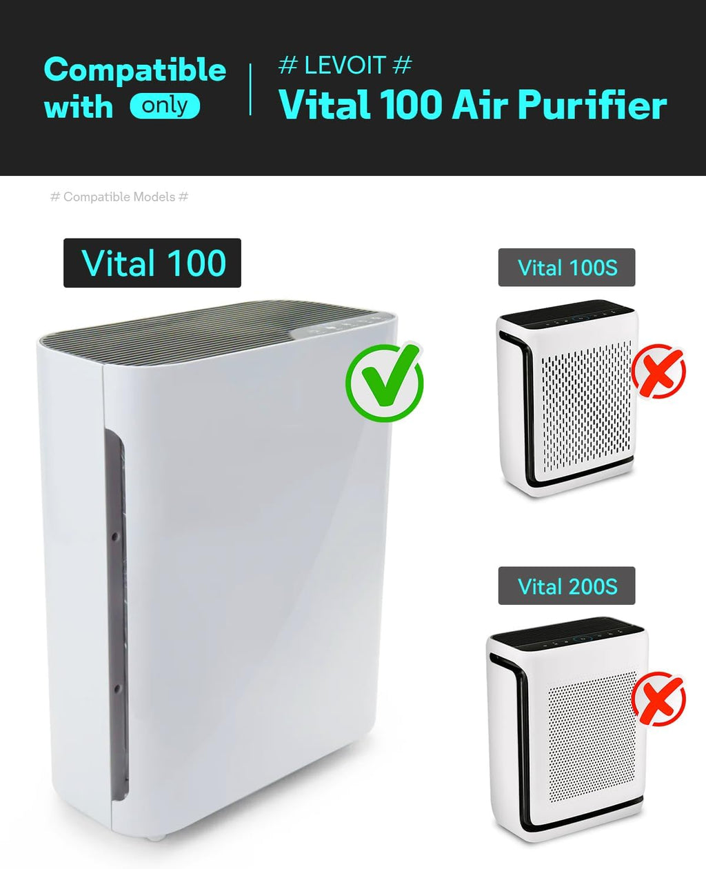 Leemone Vital 100 Replacement Filter Compatible with LEVOIT Vital100 Air Purifier and VAVA VA-EE004