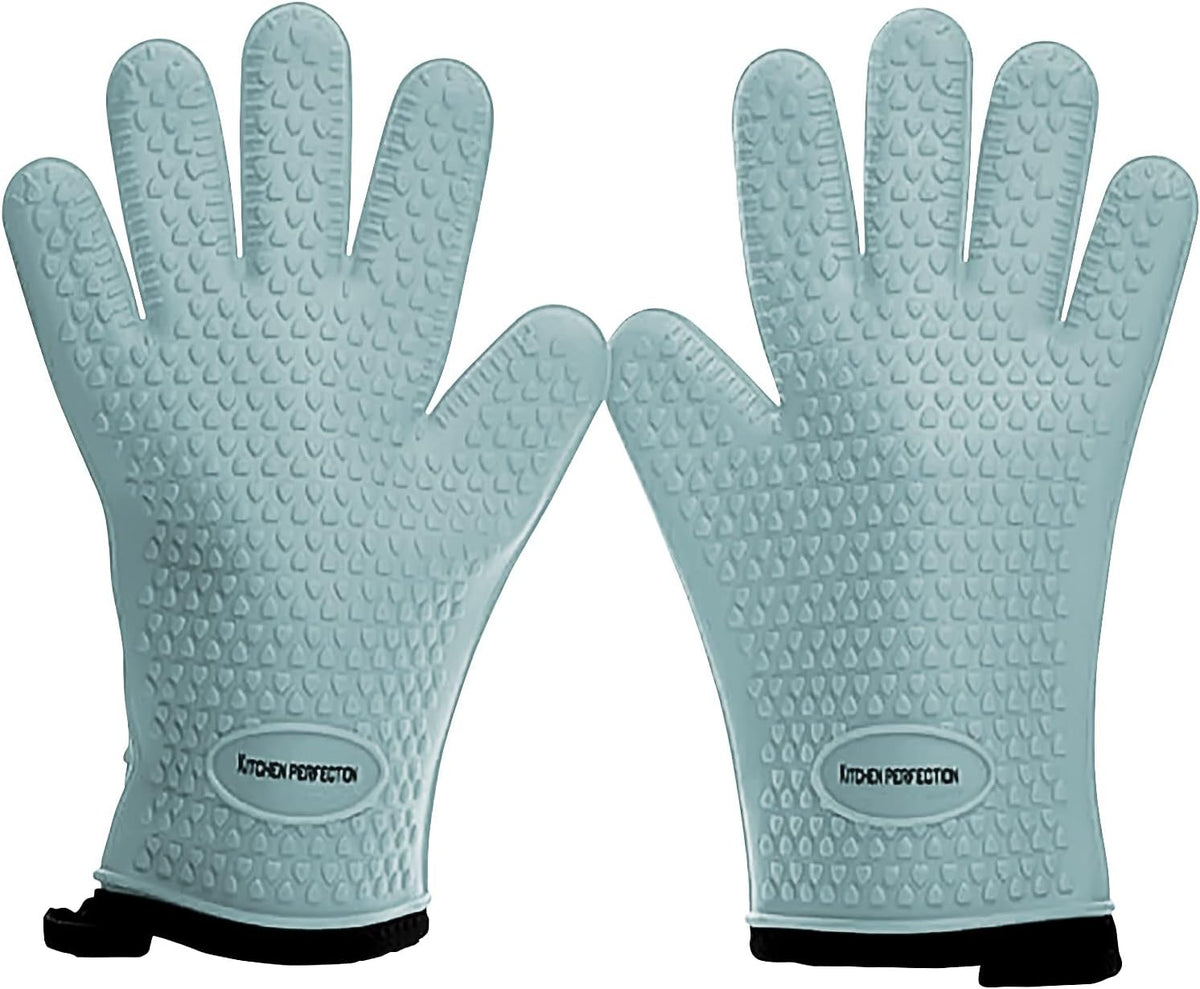 KITCHEN PERFECTION S Silicone Smoker Oven Gloves for Women -Extreme Heat Resistant BBQ Gloves