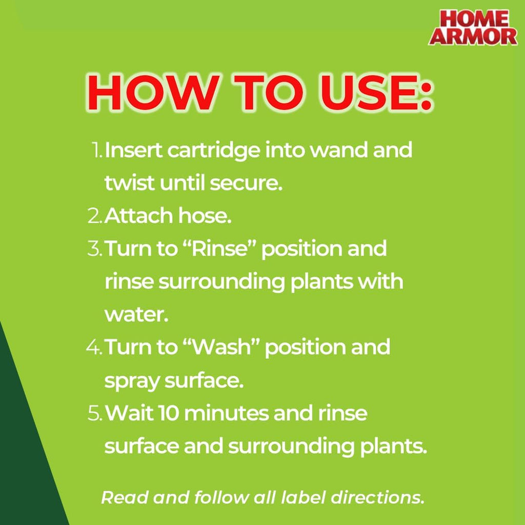 Home Armor Power Clean Wand, Outdoor Cleaning System, Blasts Away Stains from Mold, Mildew, Algae