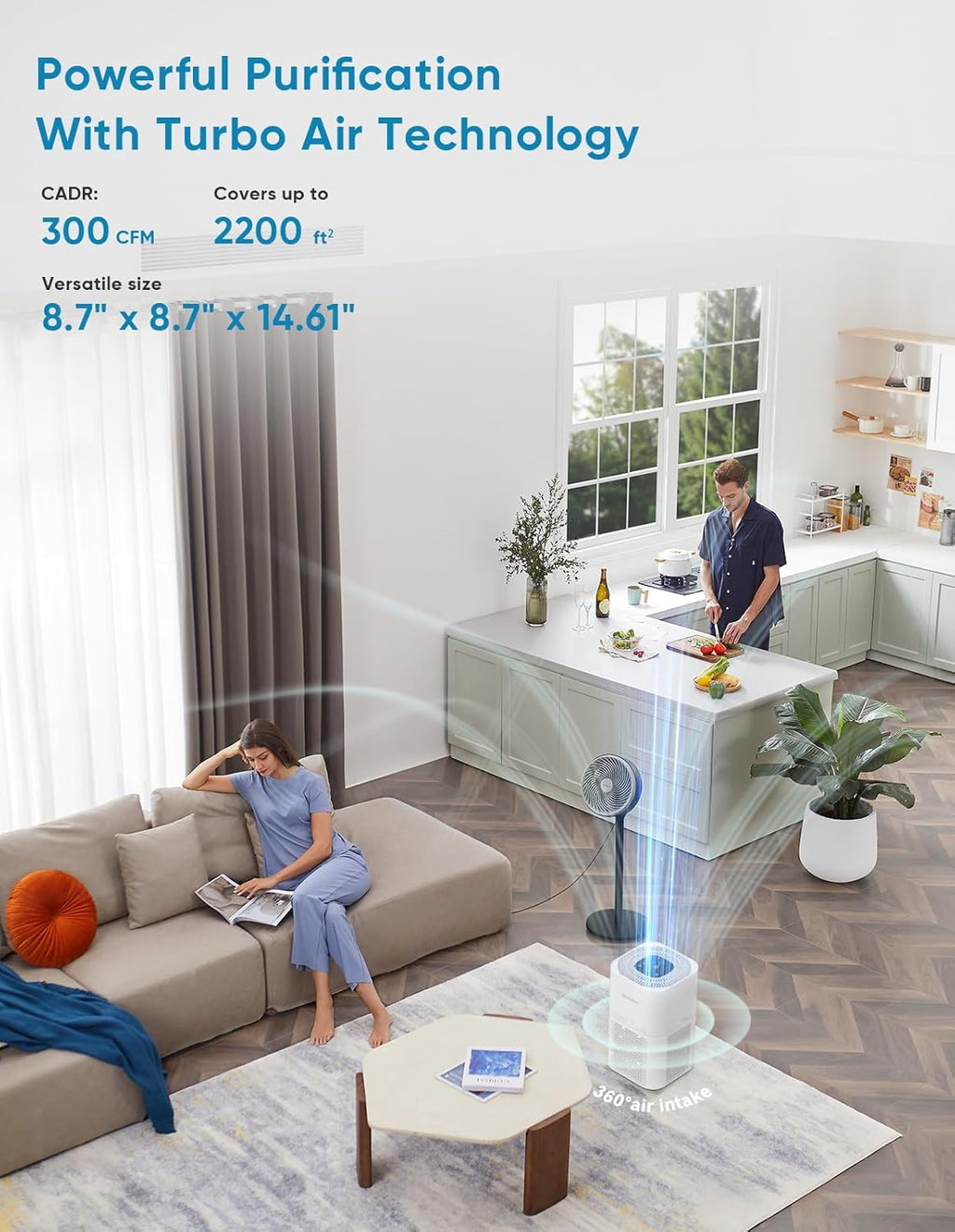 Dayette HEPA Air Purifiers for Home Large Room Up to 2200ft², Air Purifiers for Bedroom with Air