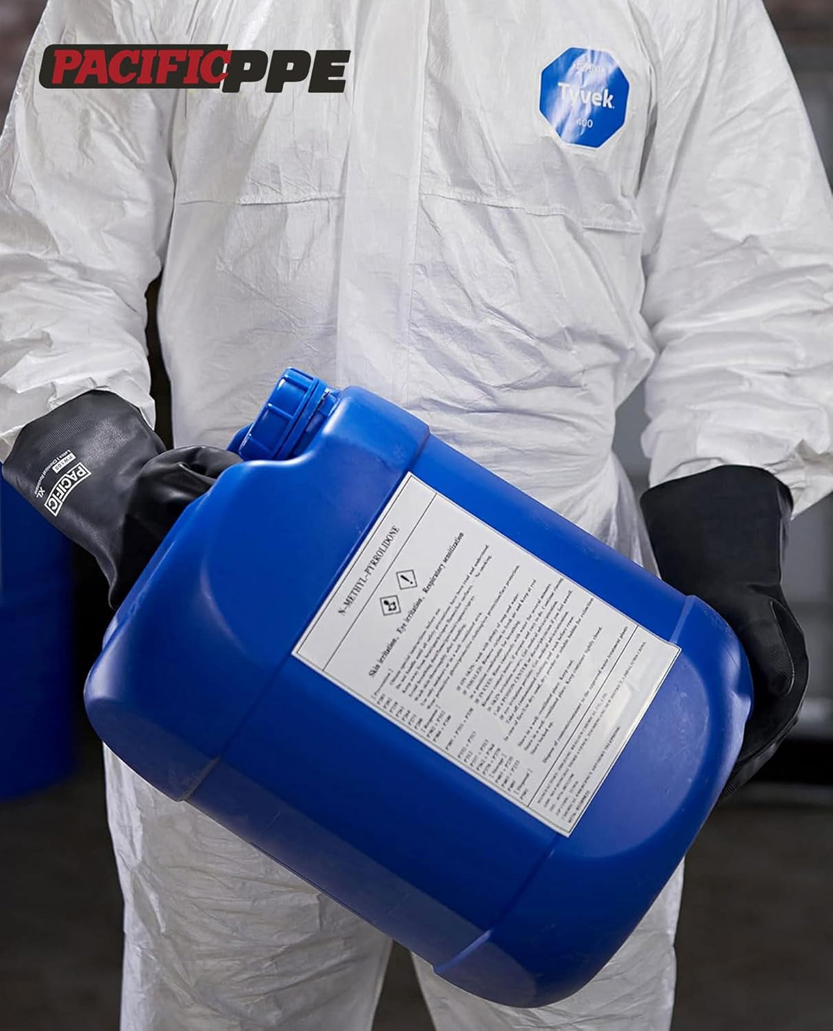 PACIFIC PPE 2 Pairs Chemical Resistant Gloves, Heavy Duty Industrial Rubber Gloves, Resist Acid