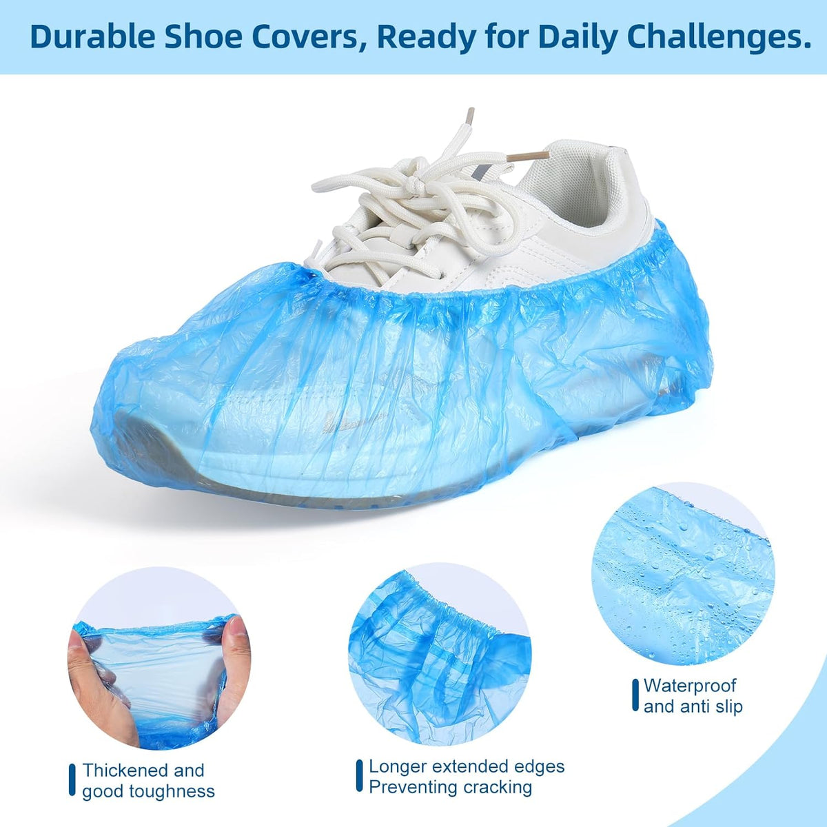 200 Pcs Shoe Covers Disposable Non Slip, Waterproof Shoe Covers Disposable for Indoors, 15-20''