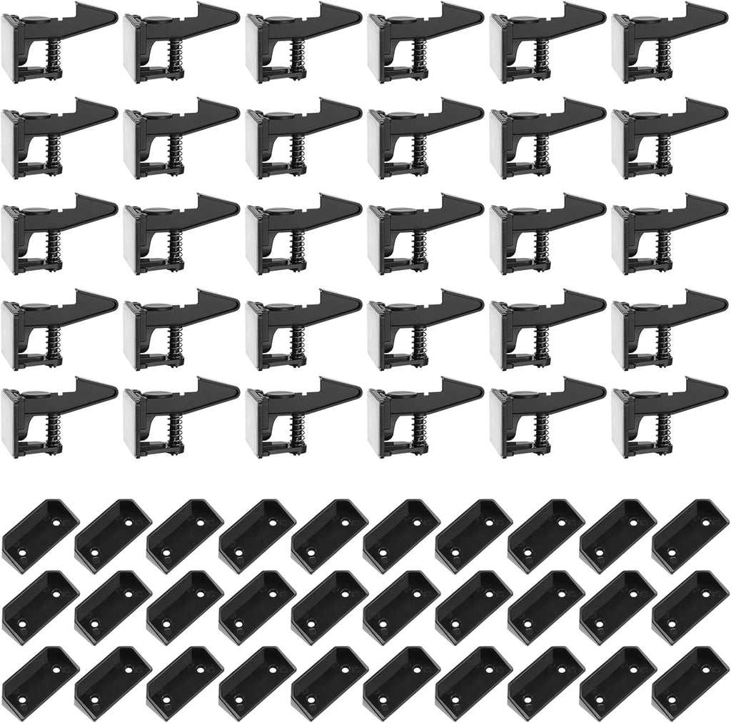 Tuanse 30 Pcs Cabinet Locks Invisible Safety Drawer Latches with Screws Self Adhesive Cabinet