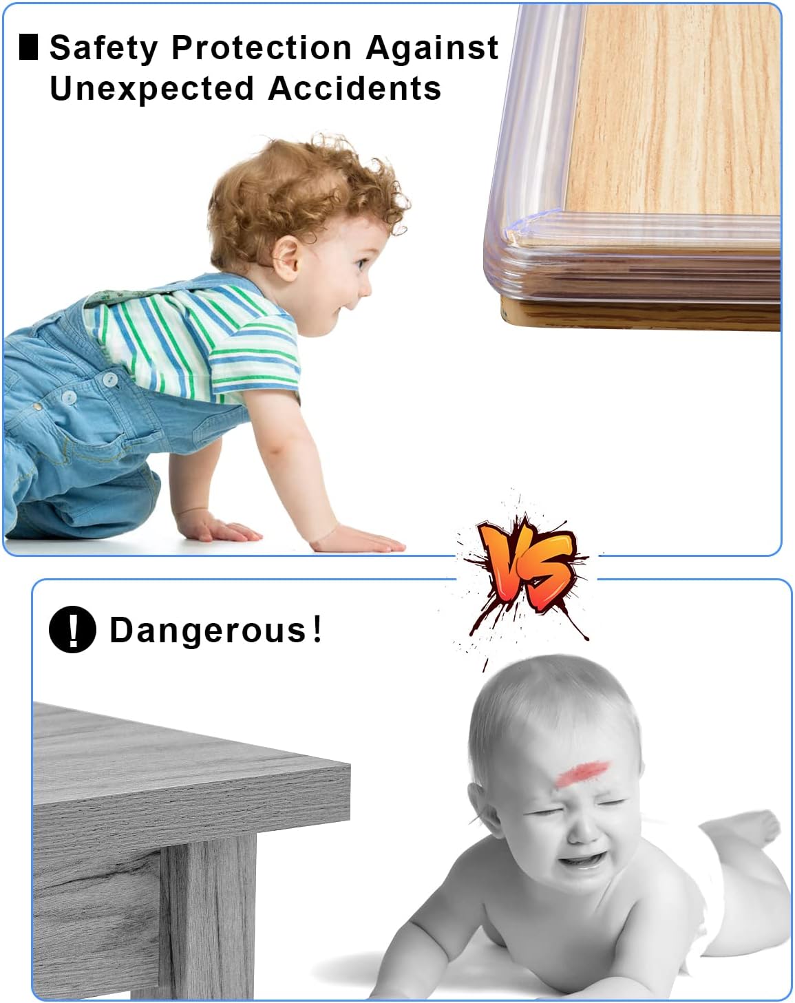 Baby Proofing,32.8ft(10M) Silicone Soft Corner Protectors with Pre-Taped Strong Adhesive, Edge