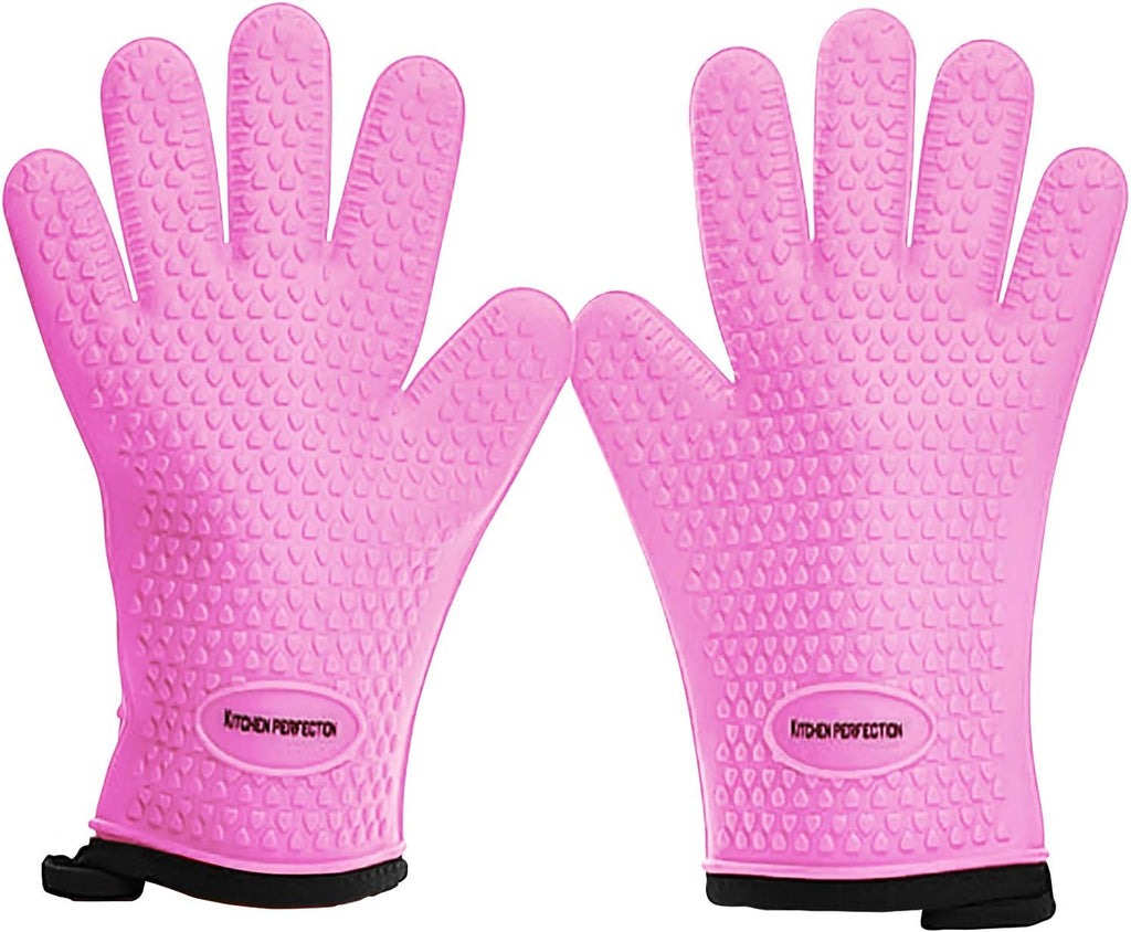 KITCHEN PERFECTION S Silicone Smoker Oven Gloves -Extreme Heat Resistant BBQ Gloves -Handle Hot