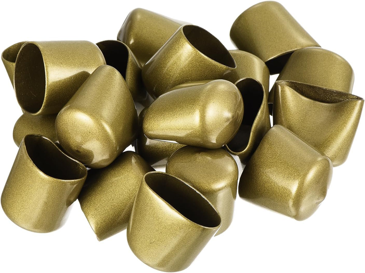 uxcell 20pcs Rubber End Caps 1 1/8"(28mm) ID Vinyl Round Tube Bolt Cap Cover Thread Protectors Gold