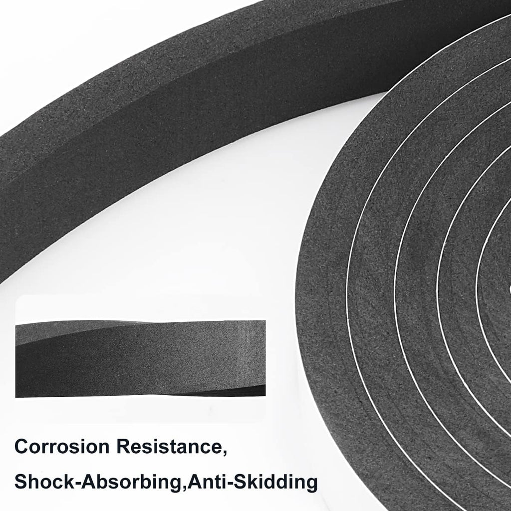 2 Rolls Weather Stripping Door Seal, 1''W x 3/8'' T Foam Tape Single Sided, Adhesive Closed Cell