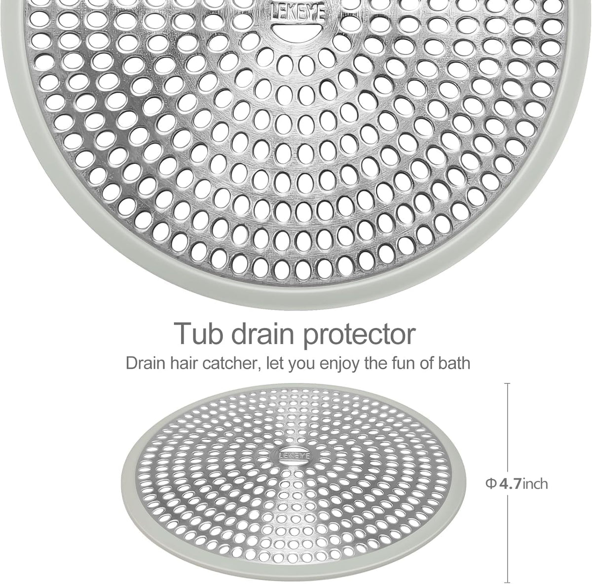 LEKEYE Shower Drain Hair Catcher | Strainer | Shower Stall Drain Cover | Bathroom Drain Protector