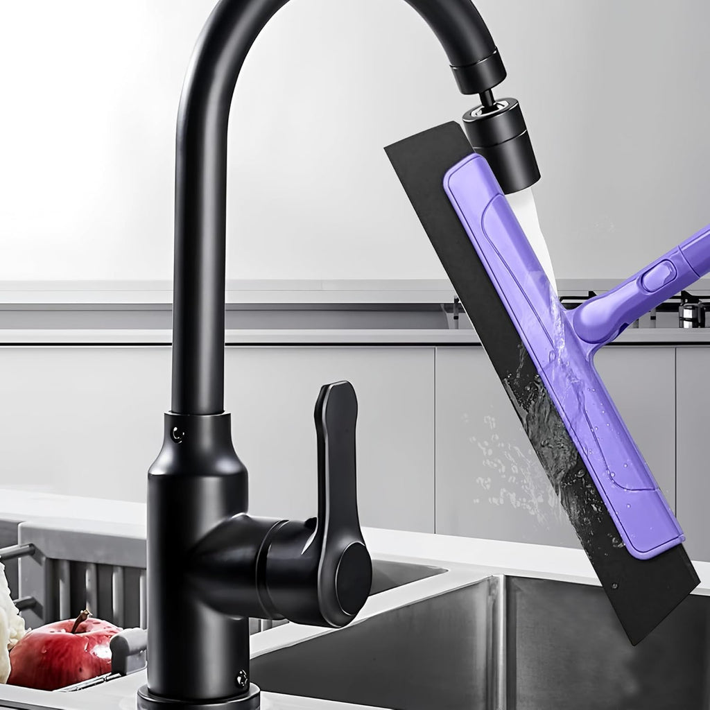 Floor Squeegee for Tile Floor and Shower Glass, Broom Rubber Blade with 48.4" Aluminum Long Handle