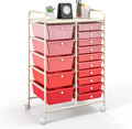 GOFLAME 15-Drawer Rolling Storage Cart, Multipurpose Movable Organizer Cart, Utility Cart for Home