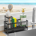 Sponge Holder for Kitchen Sink, Stainless Steel Sink Caddy with Auto Drain Tray, Kitchen Organizer