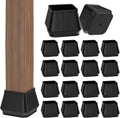 24PCS Square Chair Leg Floor Protectors for Hardwood Floors, Thicken Rubber Chair Leg Cap Covers