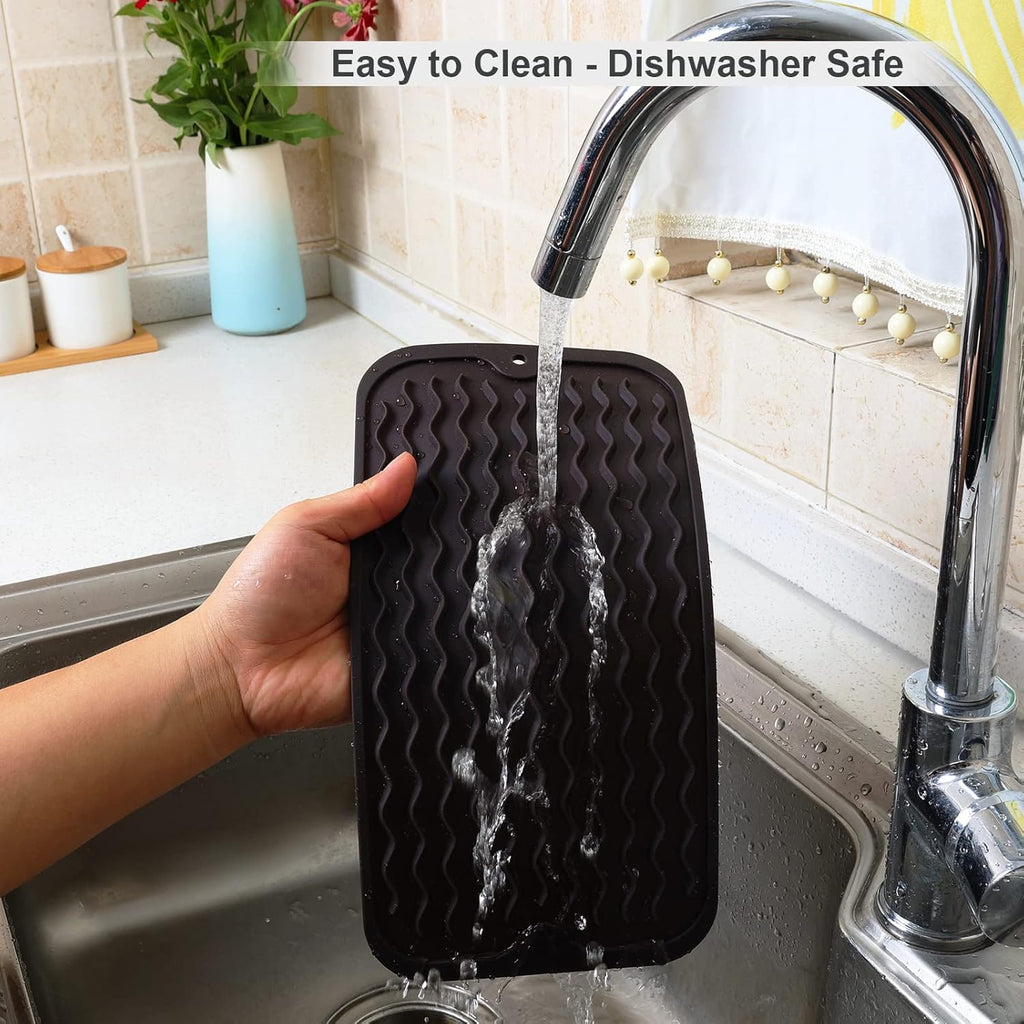 ZLR Silicone Dish Drying Mat for Kitchen Counter, Eco-Friendly Fast Dry Dish Mat, Easy Clean Multi