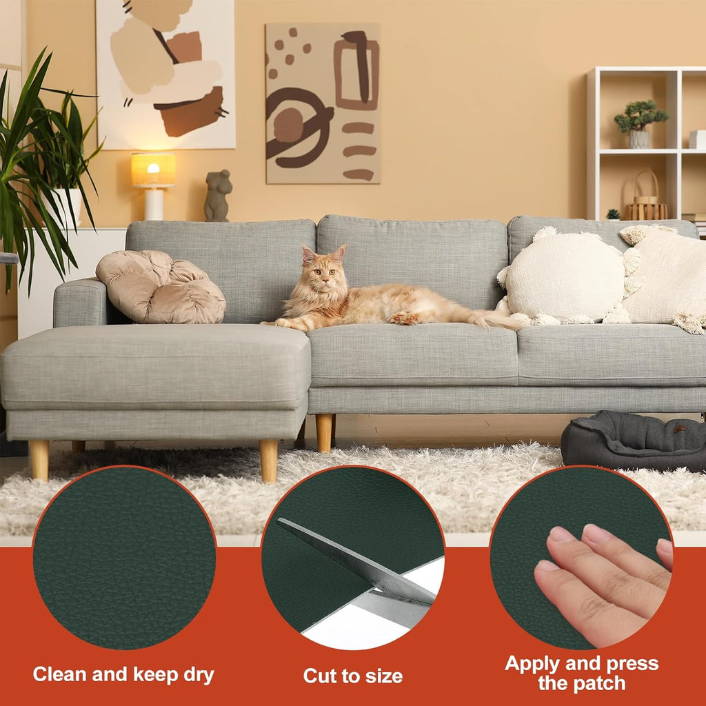 PATIKIL Leather Patches Tape for Furniture, 3.2 x 61 Inch Self Adhesive Vinyl Leather Repair Kit