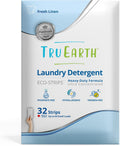 Tru Earth Platinum - Heavy Duty Laundry Detergent Sheets - Up to 64 Loads (32 Count), Fresh Linen