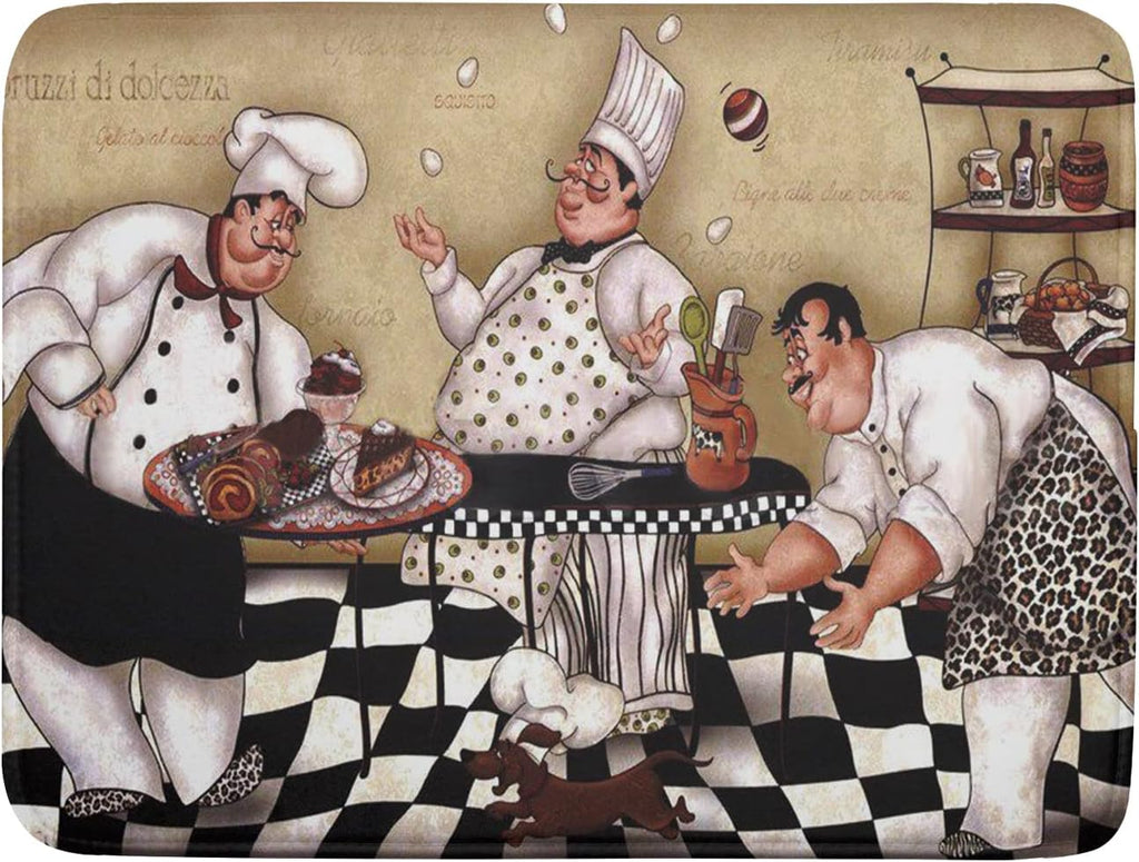 Fat Chef Dish Drying Mat For Kitchen Counter 18x24 Inch Microfiber Absorbent Drying Pad Chef
