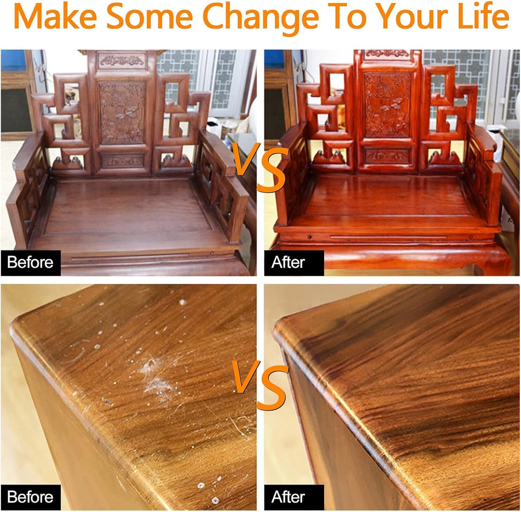 SEISSO Beeswax Furniture Polish, Natural Wood Seasoning Beeswax Furniture Cleaner for Wood Floors