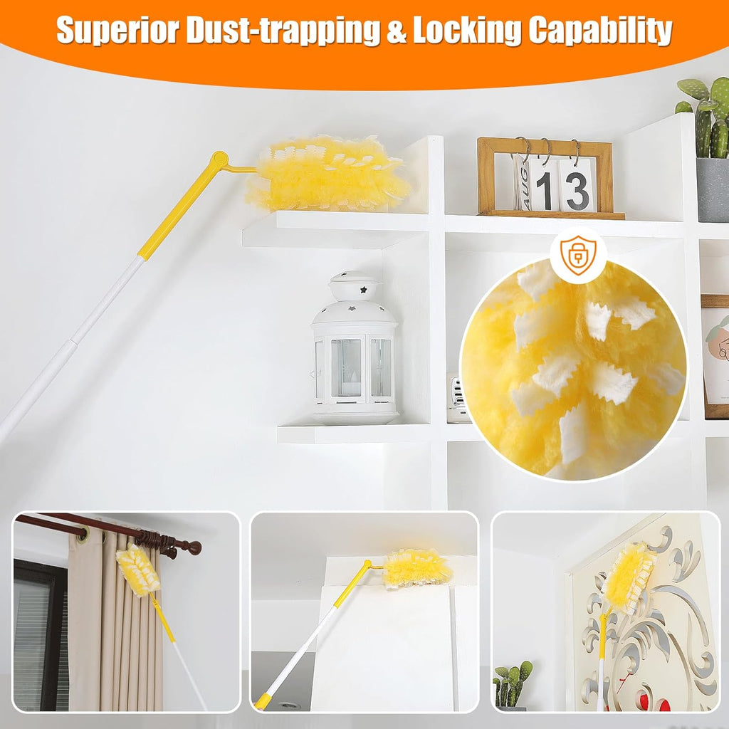 60 Count 360° Heavy Duty Duster Refills Compatible with Swiffer,Large Size-Extra Thick Disposable