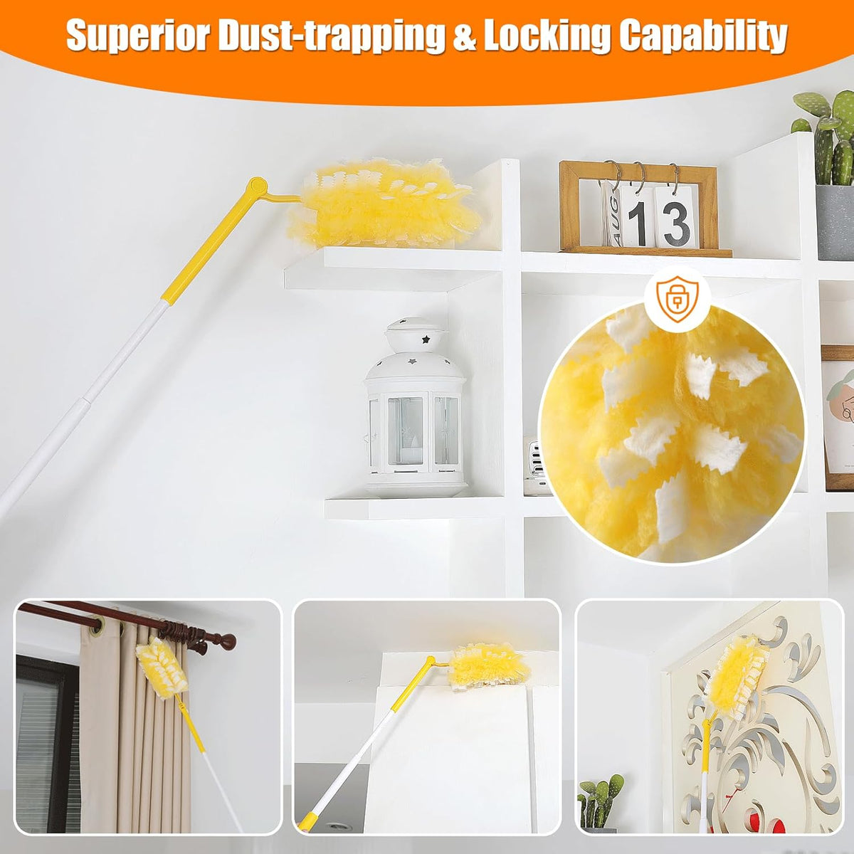 60 Count 360° Heavy Duty Duster Refills Compatible with Swiffer,Large Size-Extra Thick Disposable