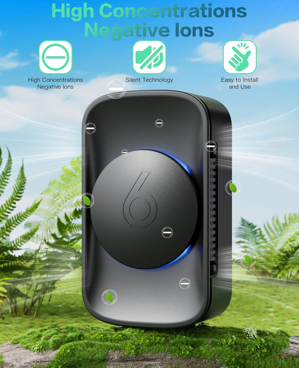 iDiskk [4 Pack] Air Purifier for Home,Plug-In Negative Ion Quiet Air Ionizers for Bedroom, Office