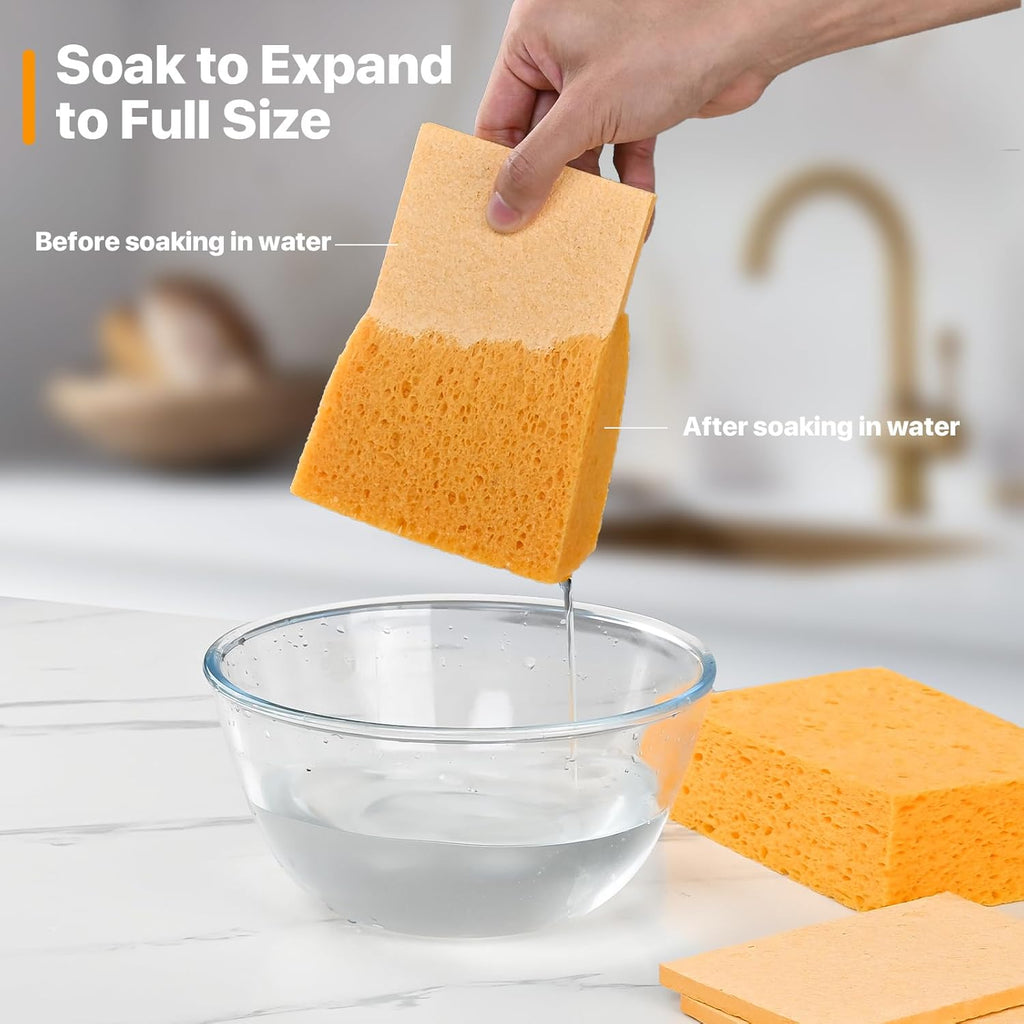 1 PCS Large Natural Cellulose Sponges 6x4x2 Inch - Super Absorbent and Biodegradable, Perfect for
