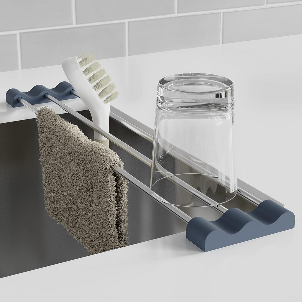 Tomorotec Adjustable Over-The-Sink Kitchen Rack for Dishcloths, Sponges, Bottles and Brushes