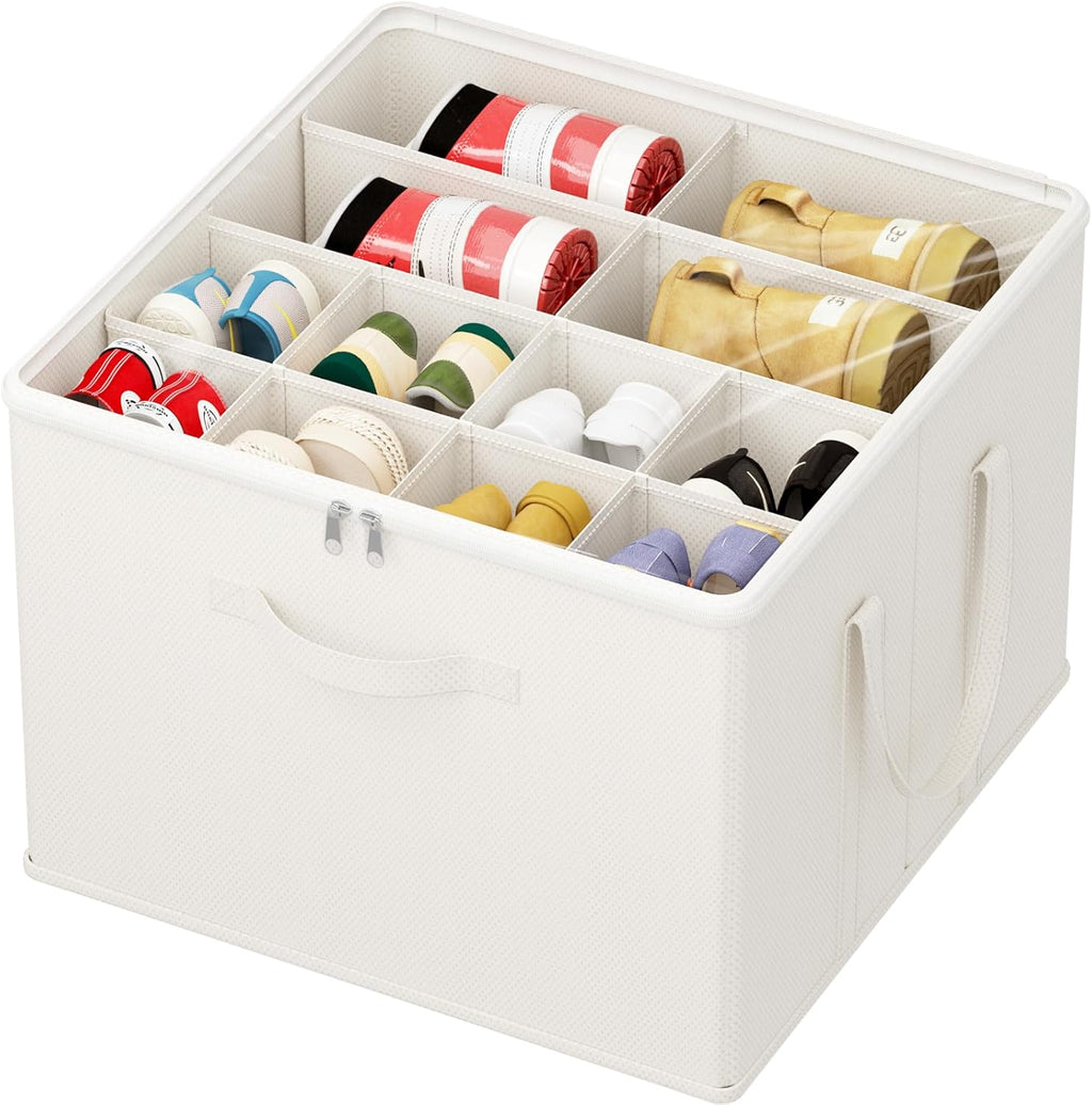 Lifewit Shoe Storage Organizer for Closet Fits 12-16 Pairs, Fabric Large Shoe Box Storage Container