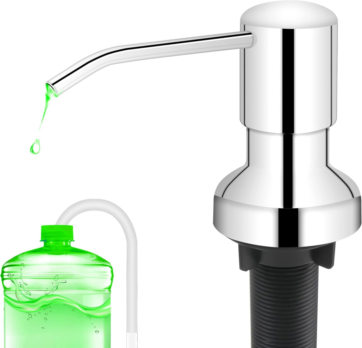 Soap Dispenser for Kitchen Sink, Sink Soap Dispenser with Longer Threaded Shaft Shank, 47"