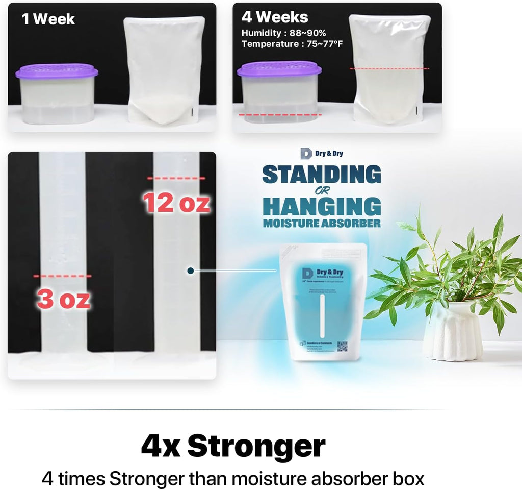 Dry & Dry 5 Packs Hybrid Moisture Absorbers & Musty Odor Eliminator Dehumidifier to Control Excess
