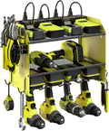 CCCEI Set Power Tool Organizer Wall Mount with Charging Station. Garage 4 Drill Storage Shelf with