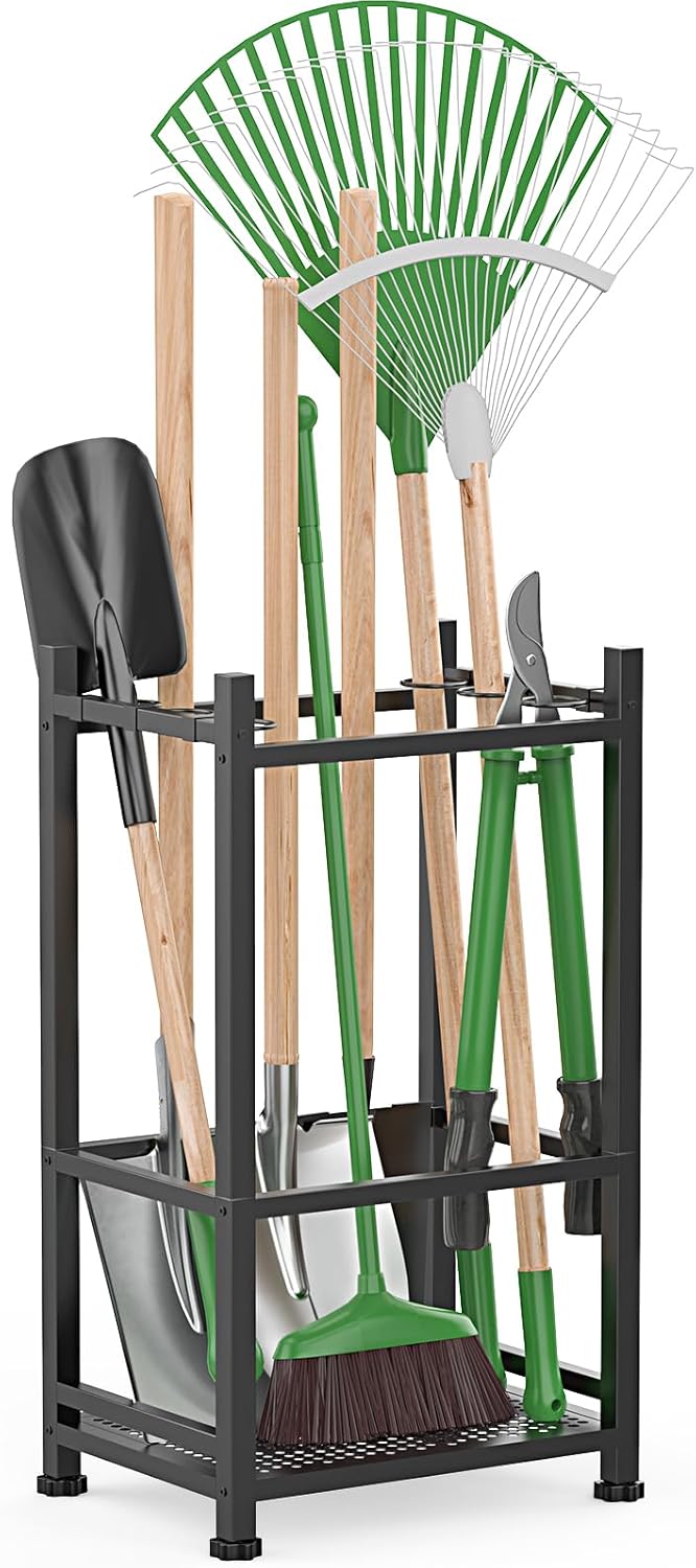 Dirza Garden Tool Organizer,Yard Tool Organizer for Garage Organization and Storage,Garden Tool