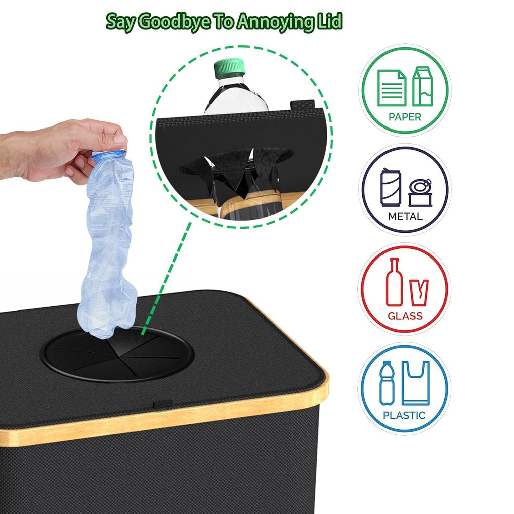 Recycling Bin for Kitchen Indoor Home, Large 100L/ 27 Gallon Recycle Bin with Lid Removeable