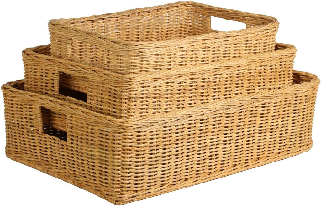 The Basket Lady Under The Bed/Basic Wicker Storage Basket, Extra Large, 25 in L x 19.5 in W x 8 in