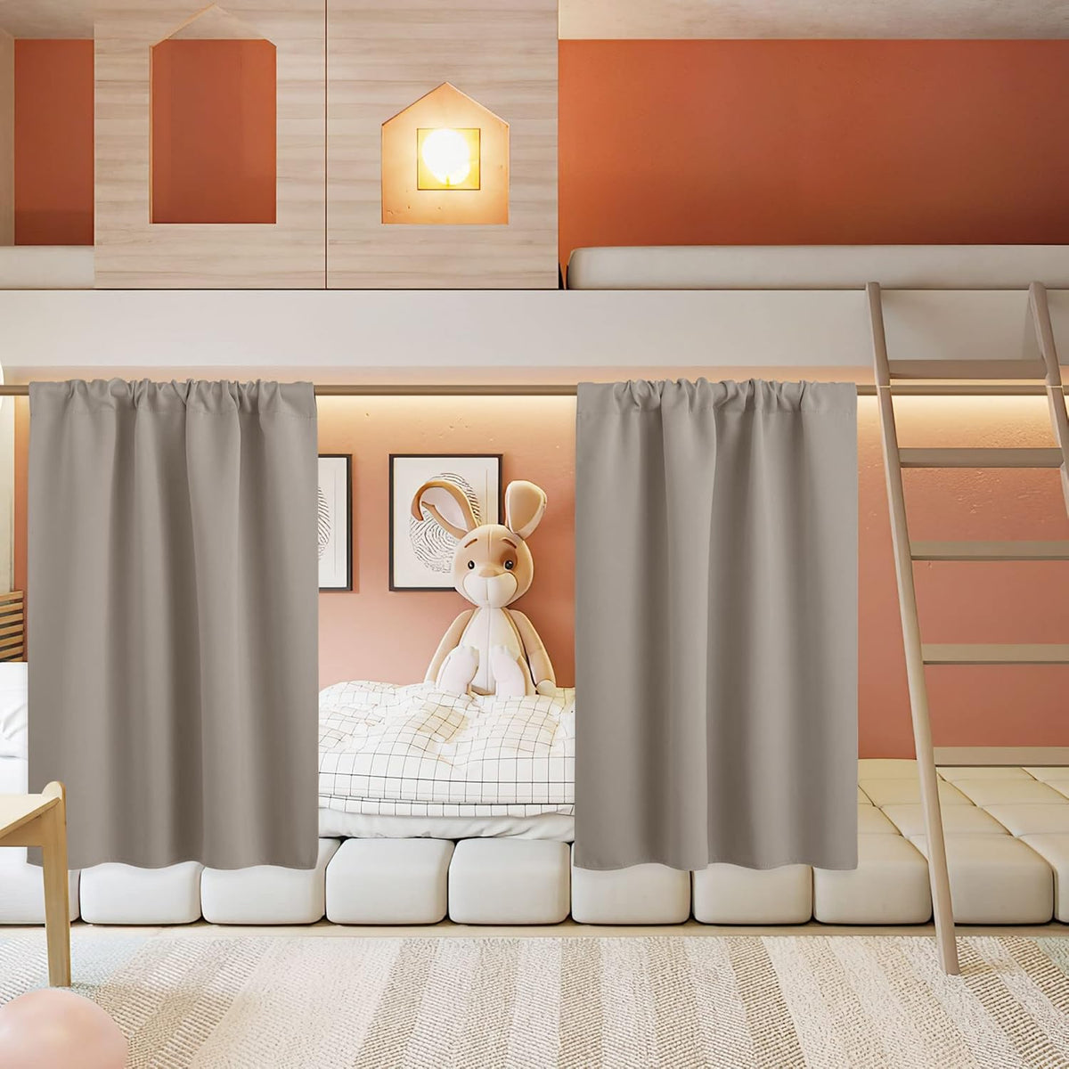 RYB HOME Small Curtains for Door Windows - Blackout Thermal Insulating Drapes for Home Theatre