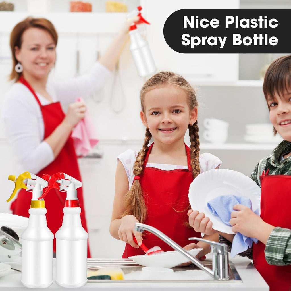 Eccliy 12 Pcs 16 Oz Plastic Spray Bottle, Adjustable Empty Reusable Sprayer for Cleaning, Planting