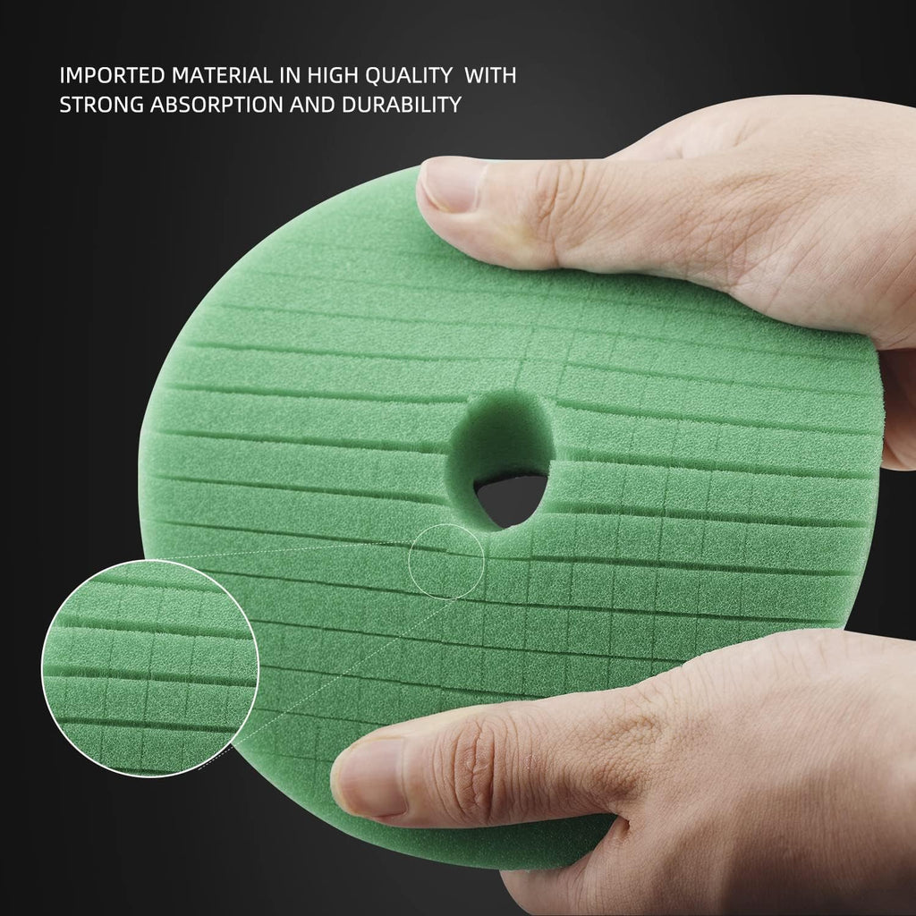 SPTA Polishing Pads, 5Pc 6 Inch 150mm Orbital Buffer Polisher Pads and 1Pc Microfiber Buffing Pads