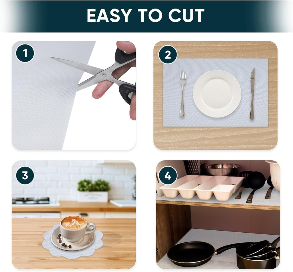 Shelf Liners for Kitchen Cabinets Non-Adhesive & Washable,Non Slip Cabinet Liners for Shelves