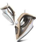 Steam Iron for Clothes Rapid Heating, 1500W Iron with Non-Stick Ceramic Soleplate, Auto-Off, Burst