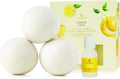 Thymes Wool Dryer Balls Set – Includes 3 Wool Laundry Balls + 1 Scented Laundry Fragrance Oil for